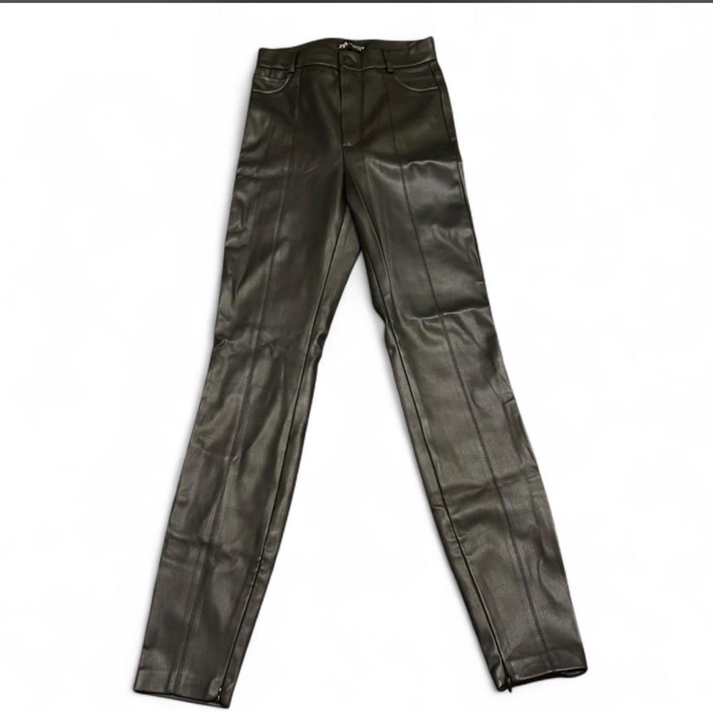 Zara Women's Black Faux Leather Skinny Pants